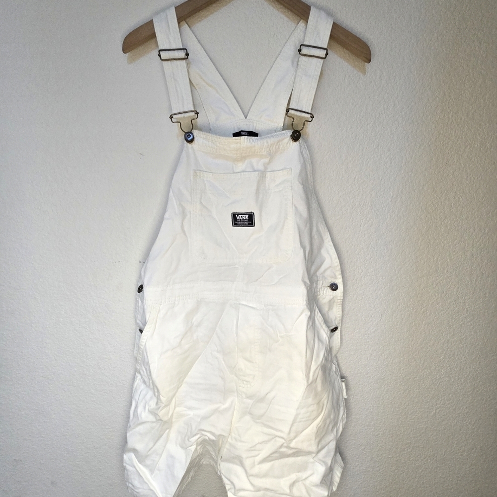 Vans White Overalls Shorts